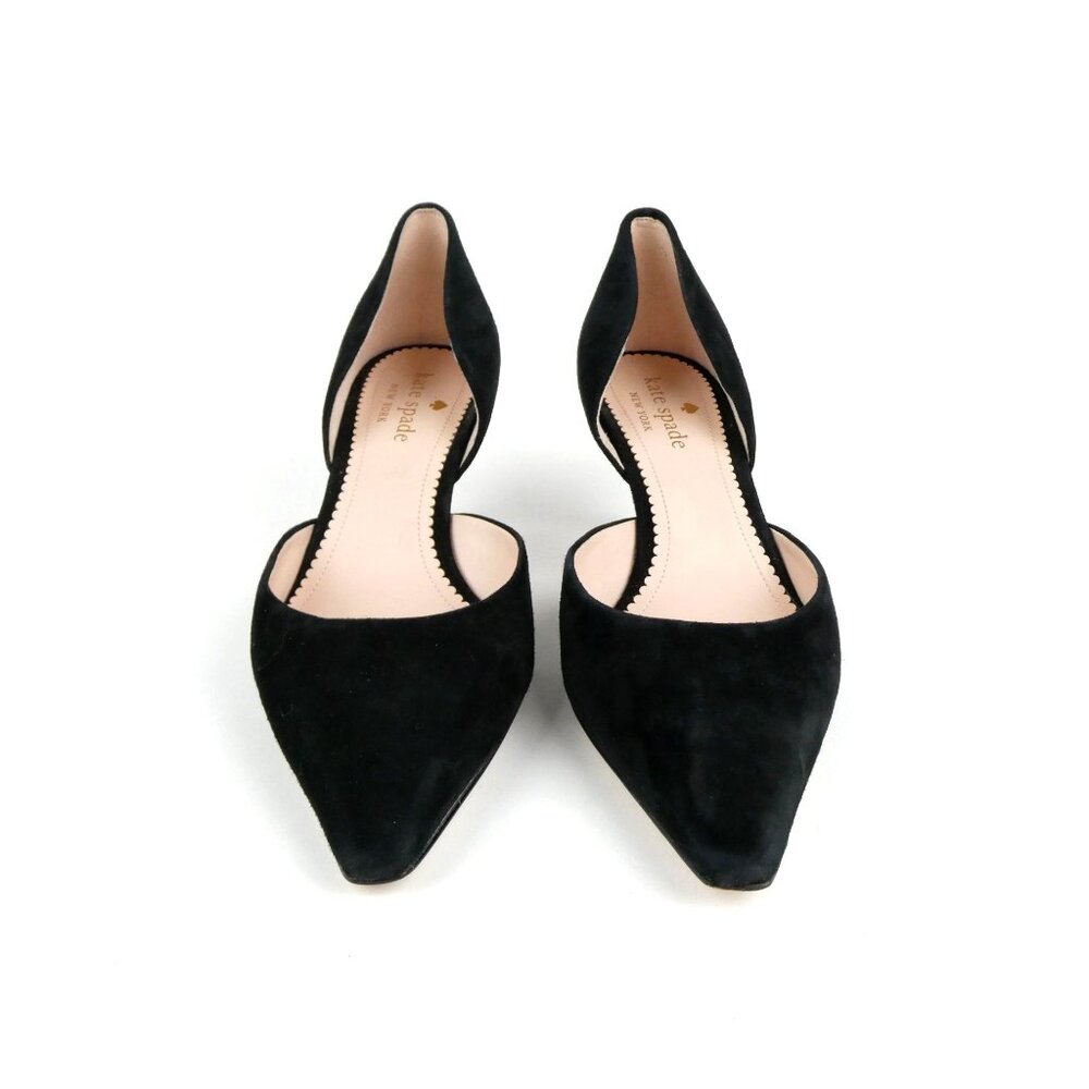 kate spade‎ new york delilah dover pave black suede pumps heels 7.5B